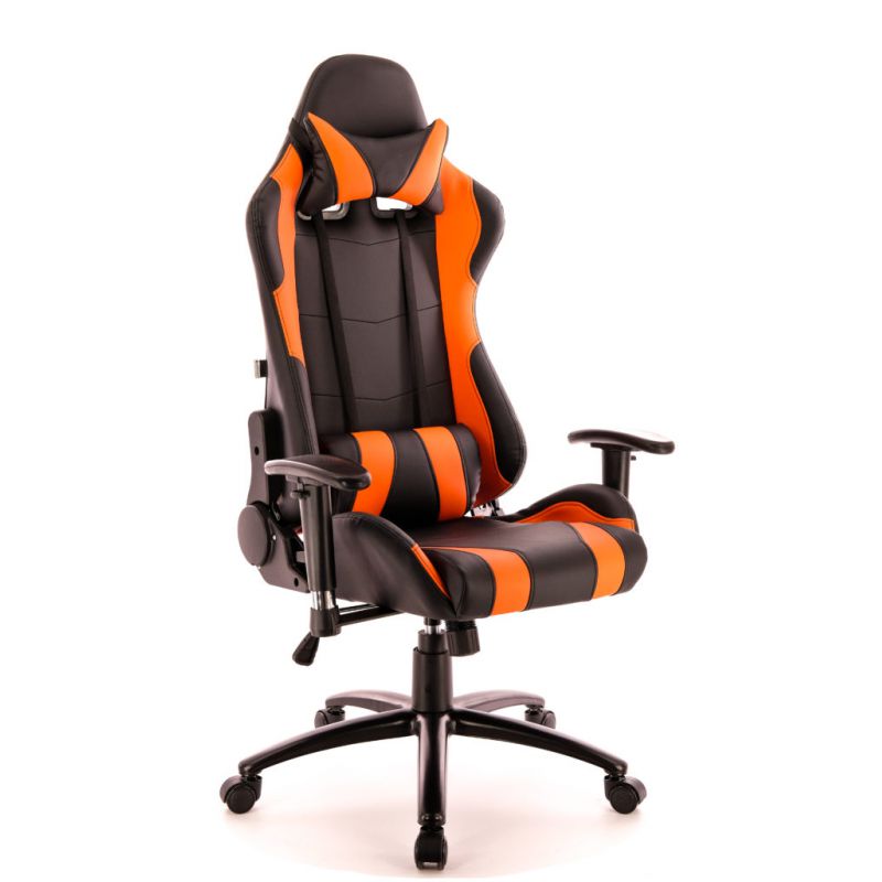 

Кресло Everprof Lotus S2 экокожа чёрный с оранжевым