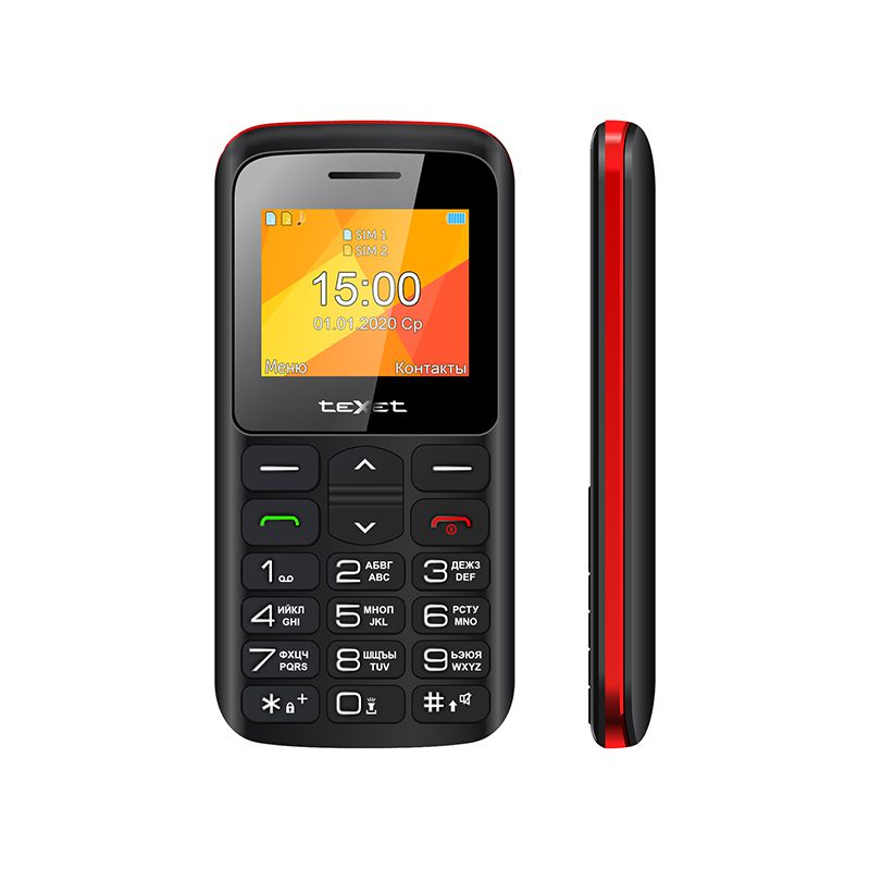 

Телефон TeXet TM-B323 черный-красный