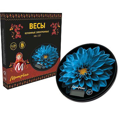 

Кухонные весы Матрена МА-197 голубой цветок (8117)