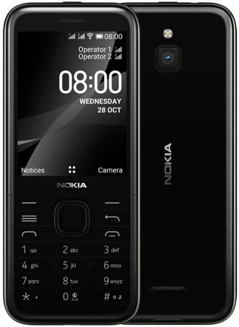 

Телефон Nokia 8000 DS 4G black (TA-1303)