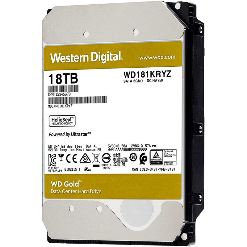 

Жесткий диск Western Digital GOLD 18ТБ/3,5 (WD181KRYZ)