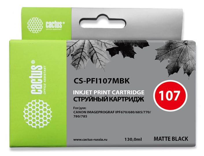 

Картридж Cactus CS-PFI107MBK черный матовый