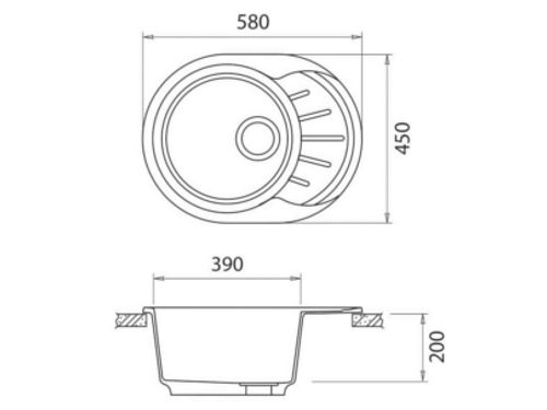 

Кухонная мойка GranFest Rondo GF-R580L белый (331)