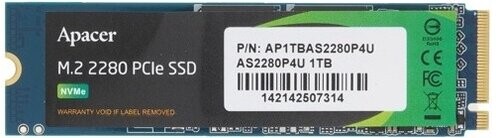 

SSD накопитель Apacer AS2280P4U 1TB (AP1TBAS2280P4U-1)