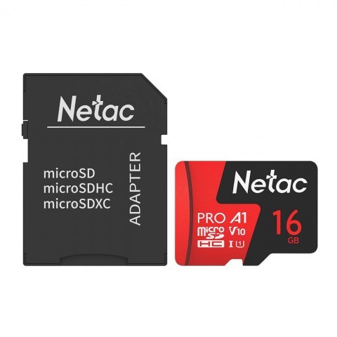 

Карта памяти Netac Extreme Pro MicroSD P500 16GB+ SD адаптер (NT02P500PRO-016G-R)