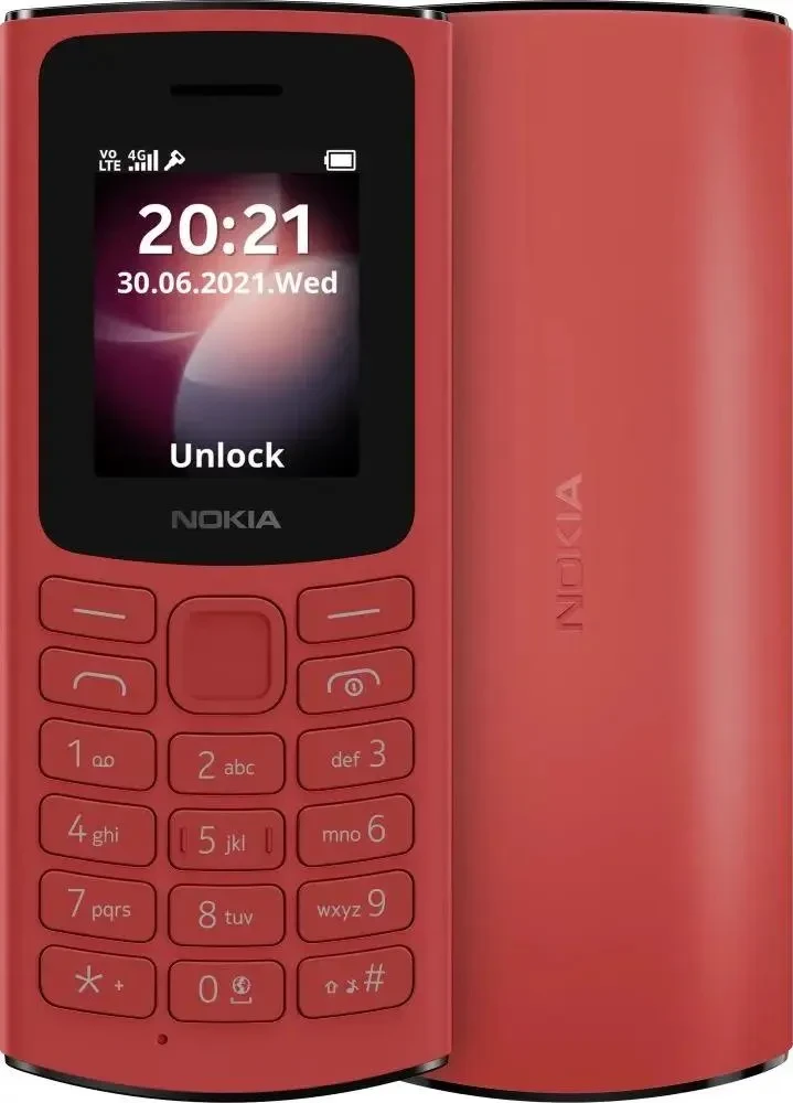 Телефон Nokia 106 DS красный (TA-1564)