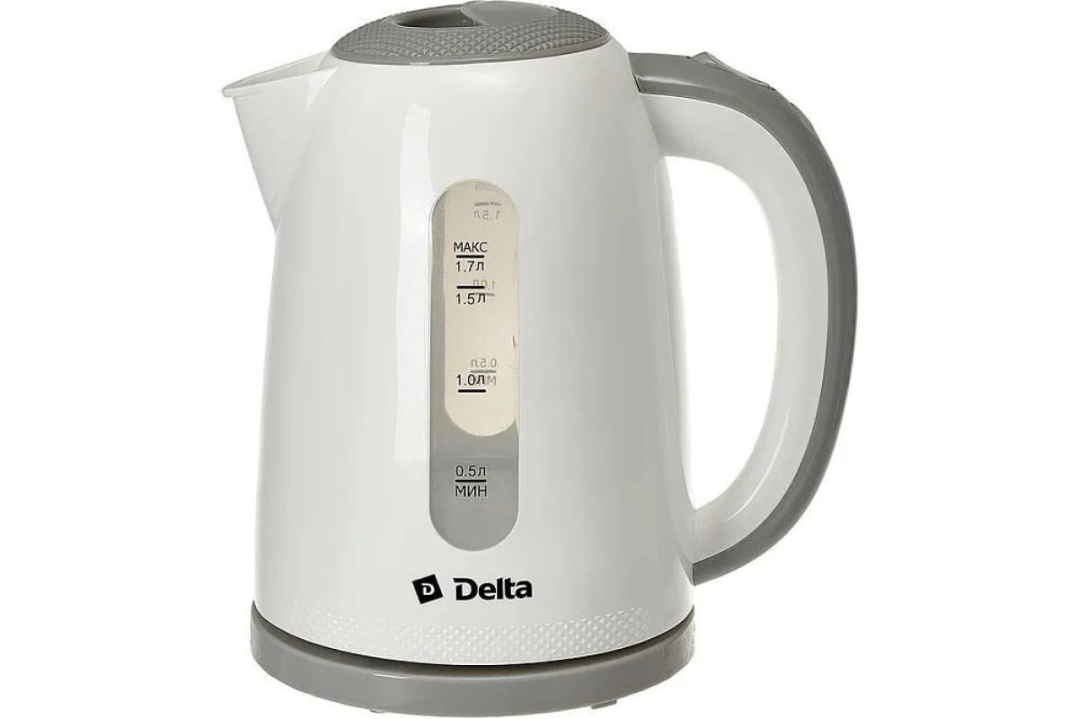 

Чайник DELTA DL-1106 белый с серым