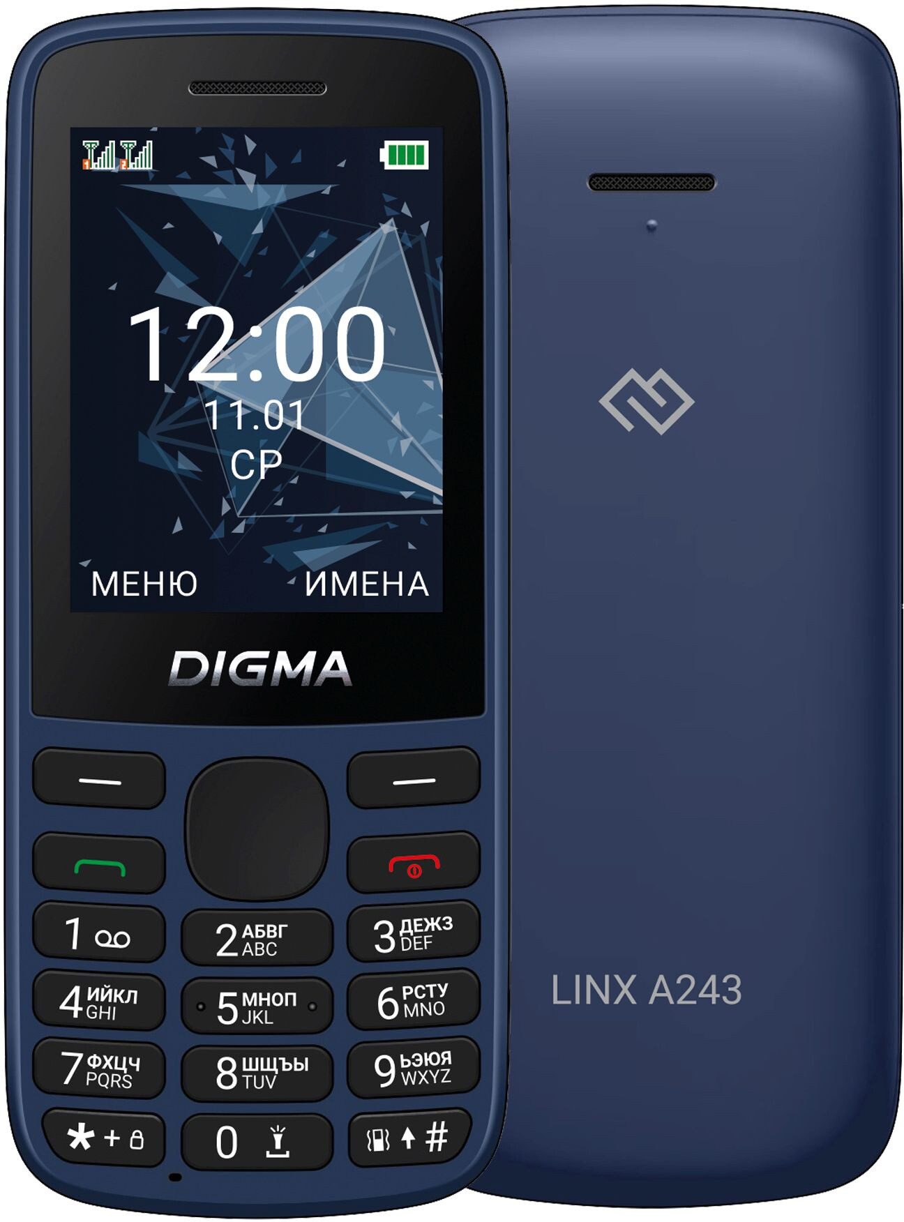 

Телефон Digma Linx A243 32Mb темно-синий