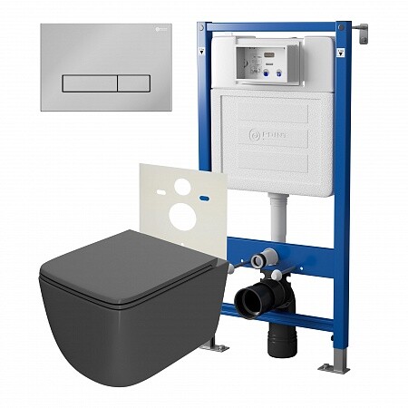 

Комплект инсталляции Point PN48104GM (Элемент PN45120 +Клав. Меркурий графит PN44831GM + Унитаз Веста PN41701)