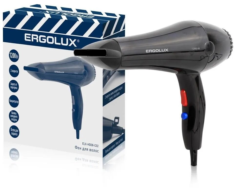 

Фен Ergolux ELX-HD08-C02 черный