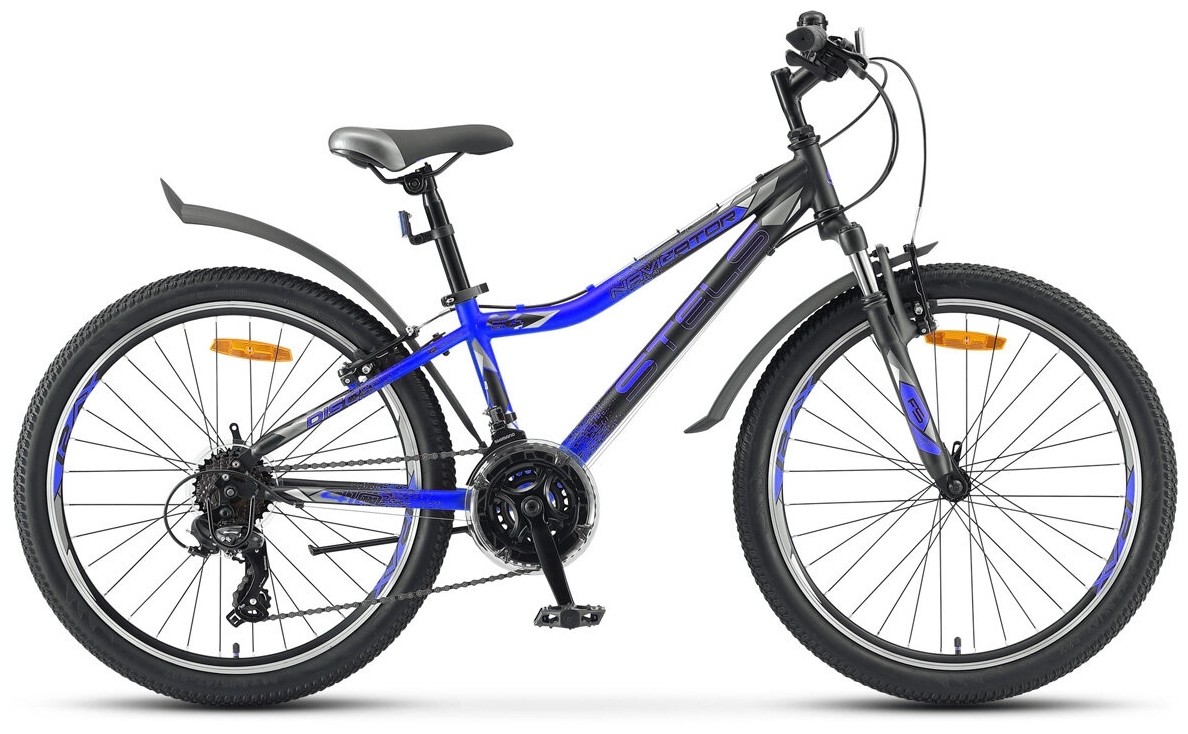 

Велосипед для подростков STELS Navigator-410 V 24 21-sp V010 Чёрный/синий (LU091557*LU082935*12)