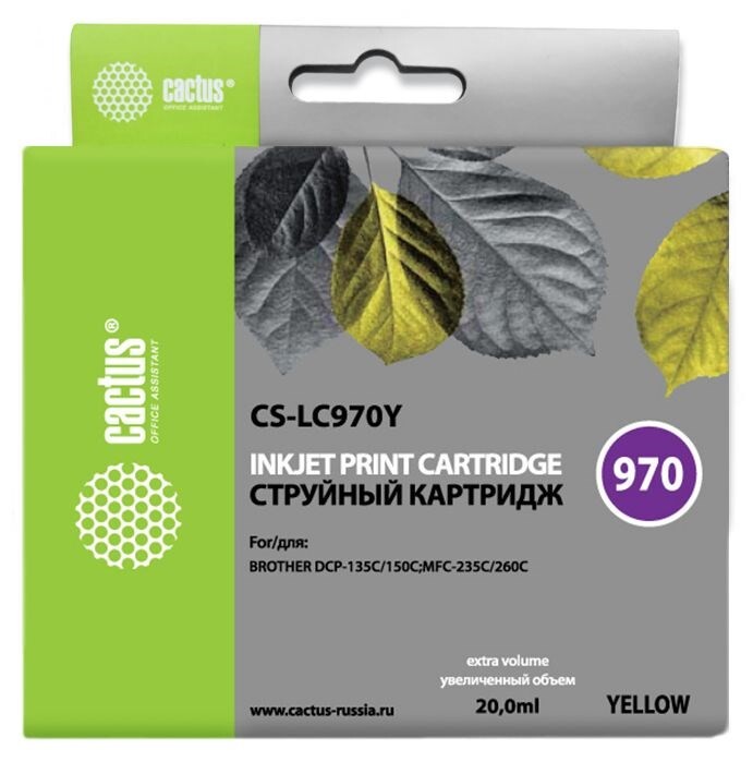 Картридж Cactus CS-LC970Y желтый