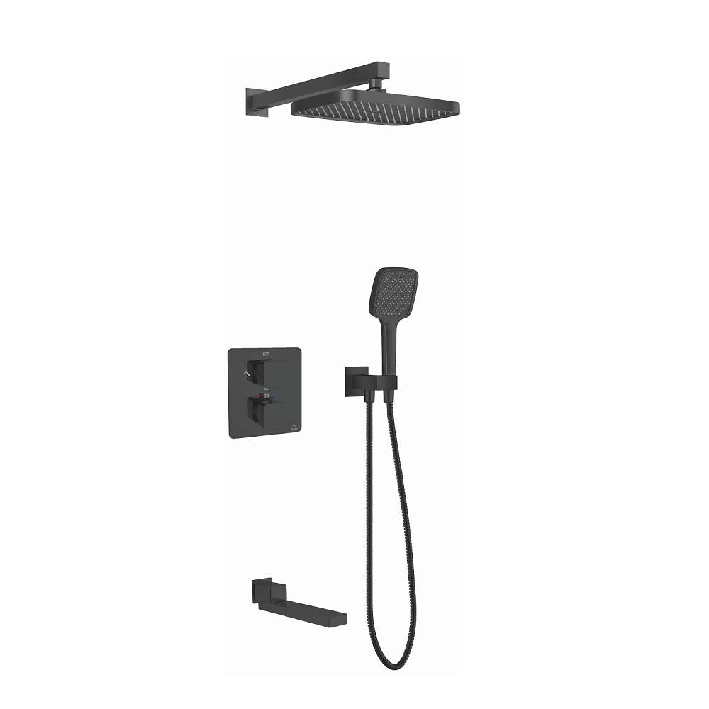 

Душевая система Rose R1595H чёрный/хром