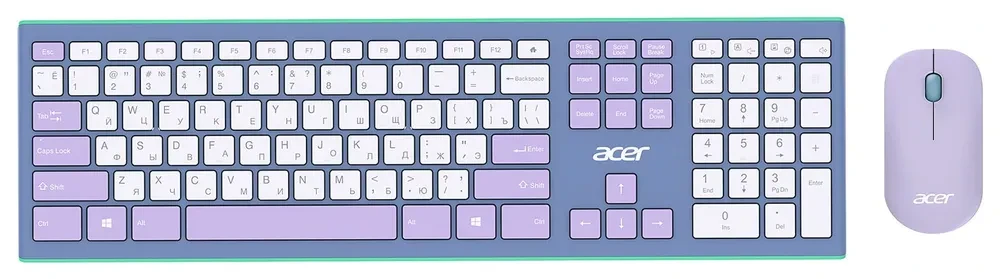 

Комплект мыши и клавиатуры Acer OCC200 зелёный/фиолетовый