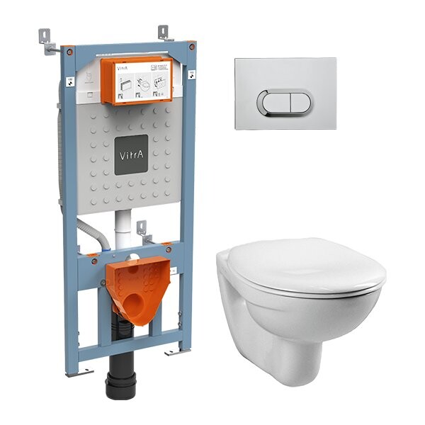 

Комплект инсталляции Vitra 9773B003-7202 (Normus унитаз подв. с крышкой +инсталляция +панель смыва глянец хром 740-0580)