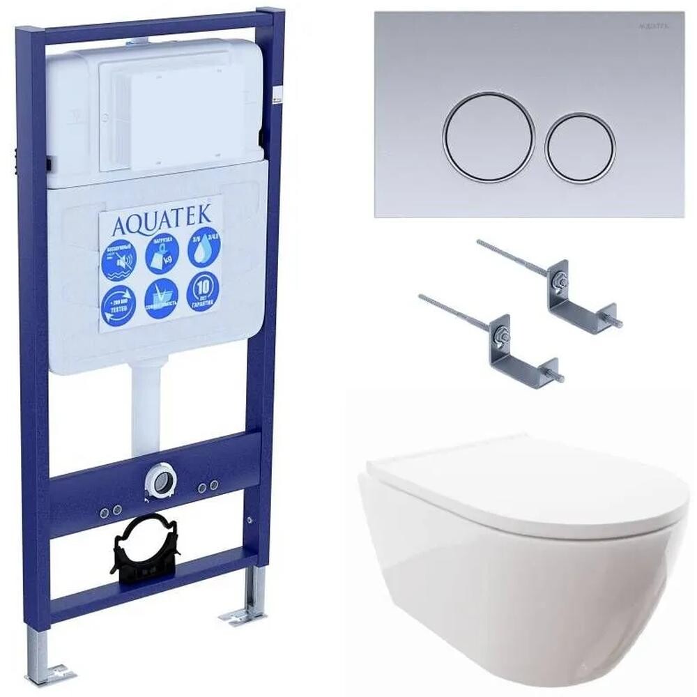 

Комплект инсталляции Aquatek SET AQUATEK ПОЛАРИС-014 4в1 (рама AQUATEK Standard INS-0000012+унитаз ПОЛАРИС AQ0700-00 с тонким сиденьем soft-close+ крепеж KKI-0000002 +панель KDI-0000014)