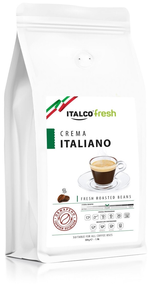 

Кофе Italco Crema Italiano 1кг зерновой (5223)