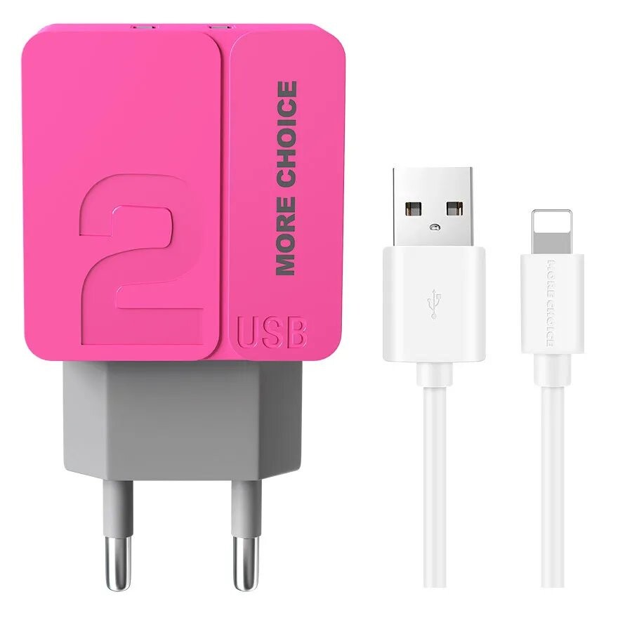 

Сетевое зарядное устройство More choice NC46i Pink