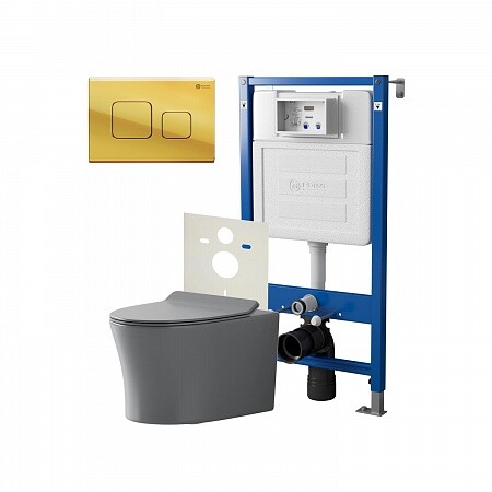 

Комплект инсталляции Point PN48168G (Элемент PN45120 +Клав. Афина золото PN44041G + Унитаз Вега серый мат)