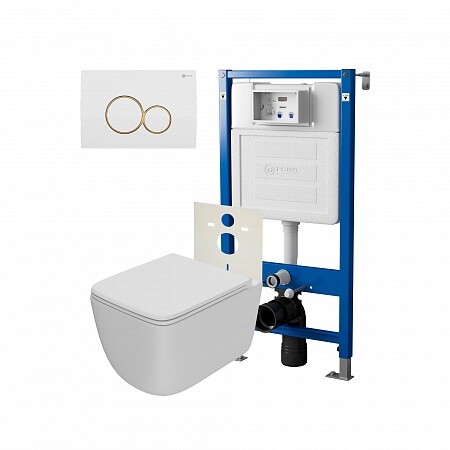 

Комплект инсталляции Point PN48004WG (Элемент PN45120 +Клав. белый/золотоPN44061WG + Унитаз Меркурий белый PN41831)