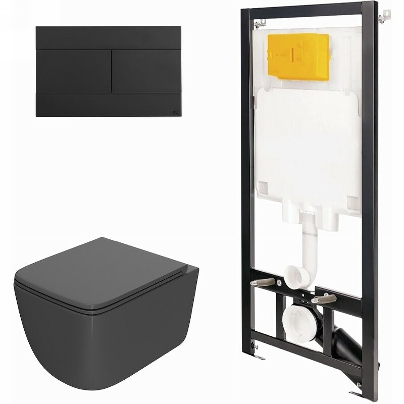 

Комплект инсталляции OLI 886914SLO3+PN41831GM (Сет: Инстал.OLI 80 ECO +панель OLI Slim черн. +Унитаз Point Меркурий PN41831GM т.серый)
