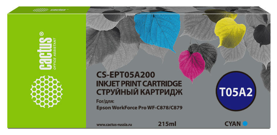 

Картридж Cactus CS-EPT05A200 голубой