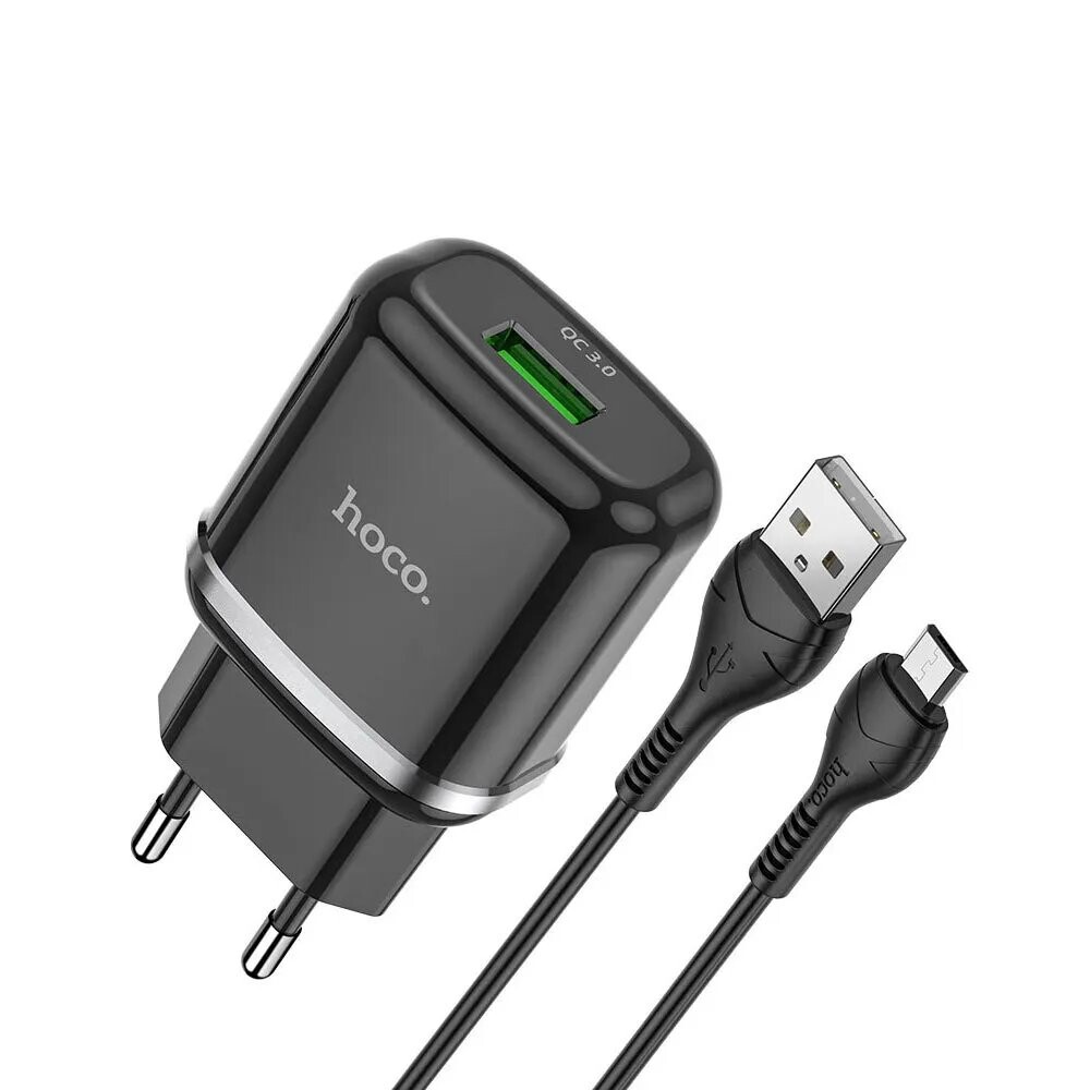 

Сетевое зарядное устройство Hoco N3 черный (6931474729361)