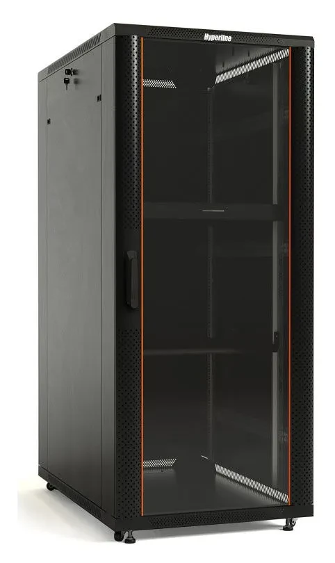 

Коммутационный шкаф Hyperline TTB-2266-AS-RAL9004 напольный, передняя стеклянная дверь, задняя дверь сплошная стальная, 22U, 600x600мм