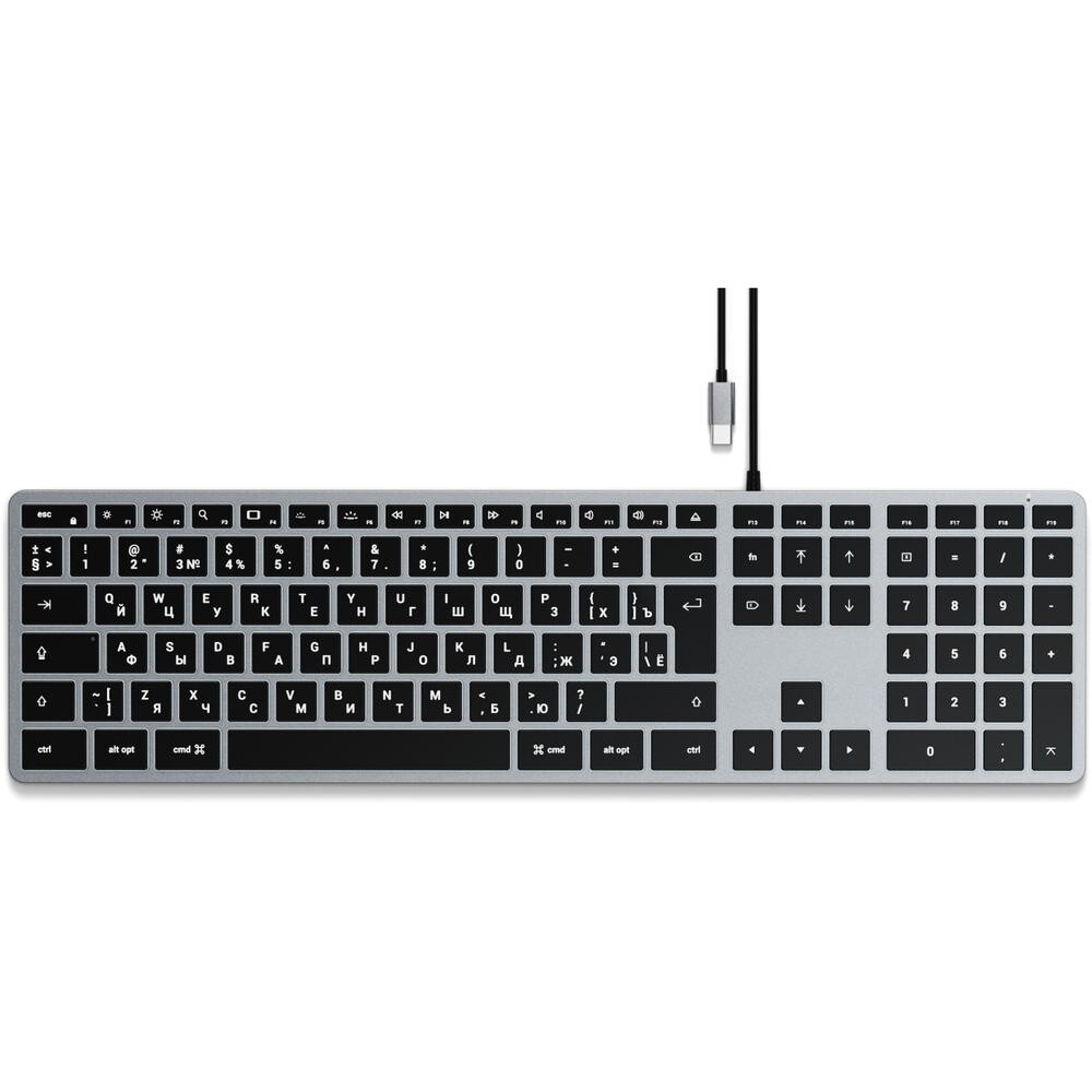 Клавиатура Satechi Slim W3 USB-C Wired Keyboard-RU Серый космос (ST-UCSW3M-RU)