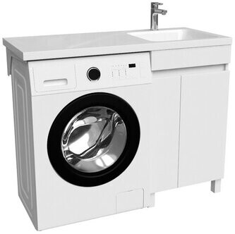 

Тумба Iddis Optima Home 110см, правая, белая, для стиральной машины с раковиной (OPH11RDi95K)