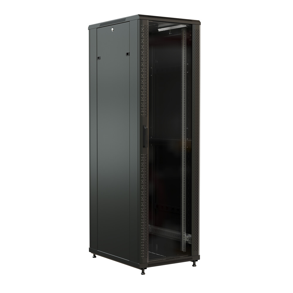 

Коммутационный шкаф WRLINE WR-TT-2266-AS-RAL9004 напольный, стеклянная передняя дверь, 22U, 600x1166x600мм
