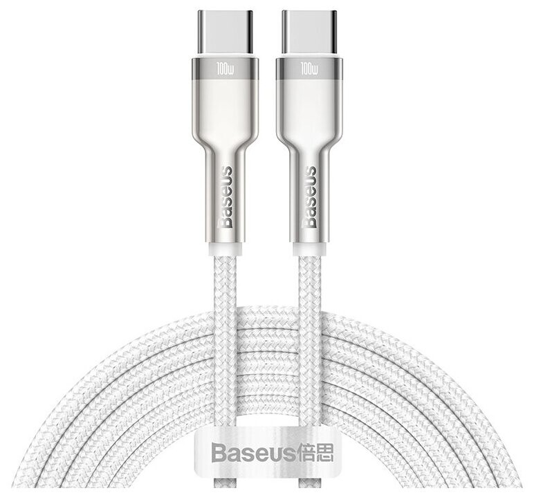 

Кабель Baseus Type-C to Type-C 100W 2m White (CATJK-D02)