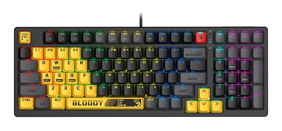 

Клавиатура A4Tech Bloody S98 Sports Lime желтый/серый