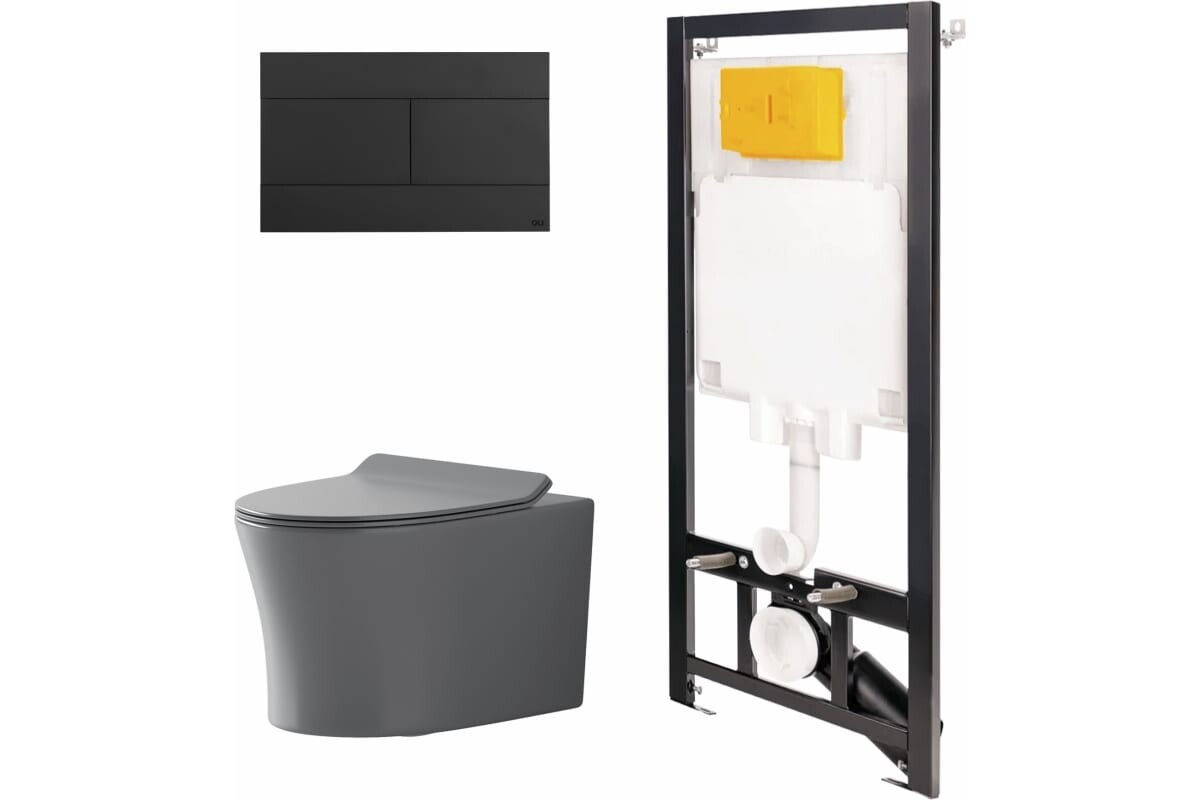 

Комплект инсталляции OLI 886914SLO3+PN41711GM (Сет: Инстал.OLI 80 ECO +панель OLI Slim черн. +Унитаз Point Вега PN41711GM)