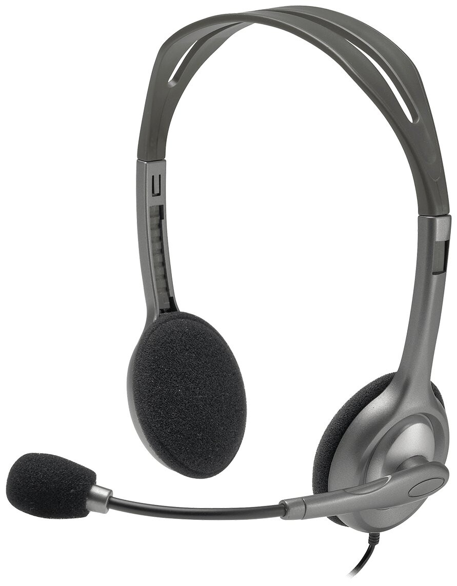 

Компьютерная гарнитура Logitech Stereo H110 серебристый (981-000459)