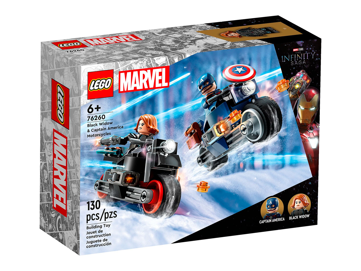 

Конструктор Lego Marvel Черная вдова и Капитан Америка на мотоциклах (76260)