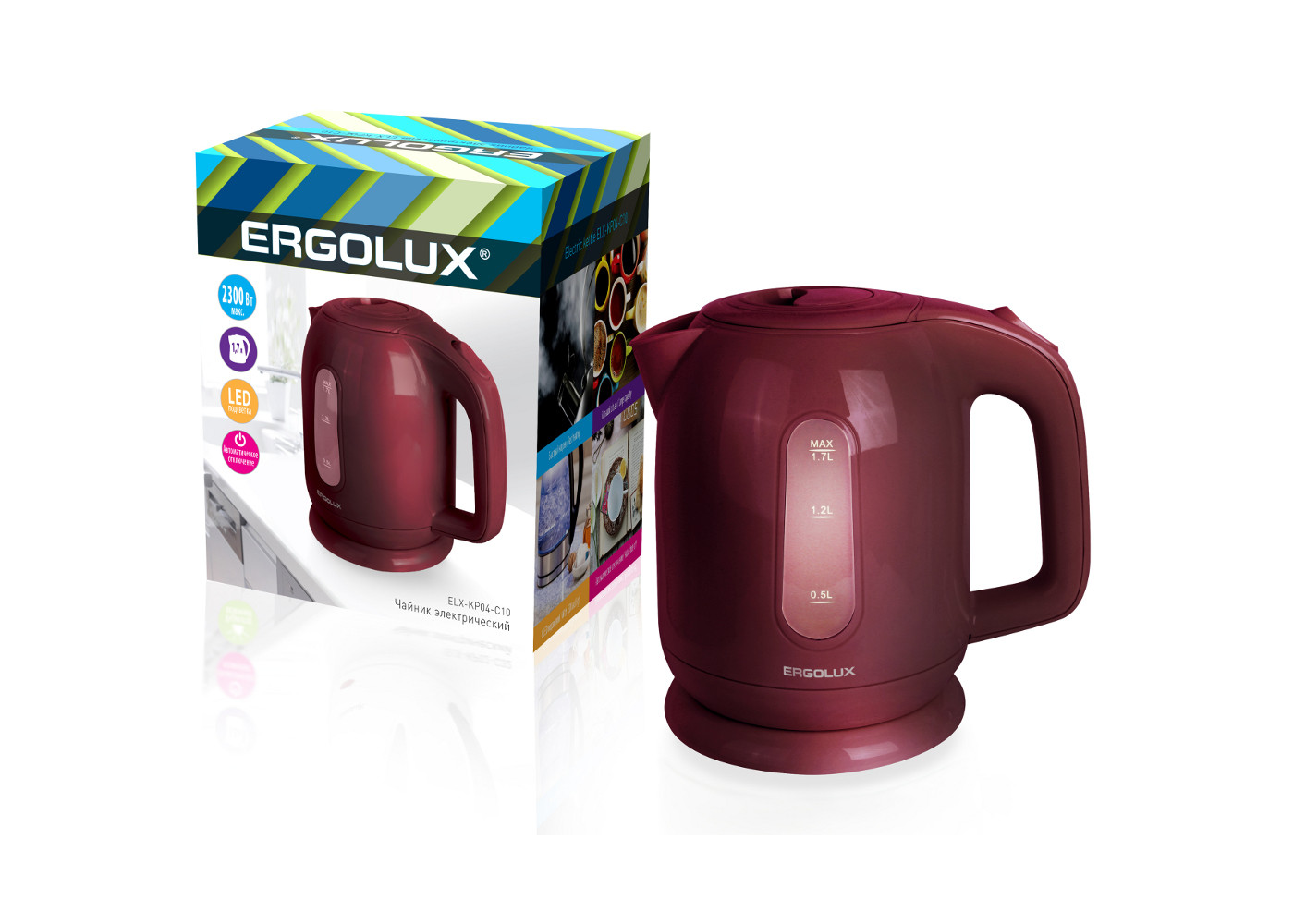 

Чайник Ergolux ELX-KP04-C10 темно коричневый