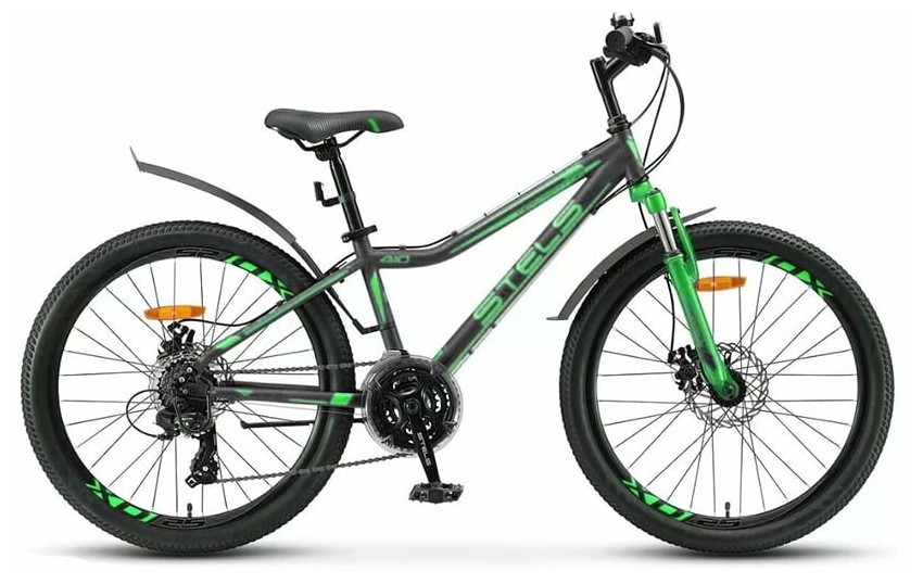 

Велосипед для подростков STELS Navigator-410 MD 24 21-SP V010 Чёрный/зелёный (LU091556*LU082934*12)