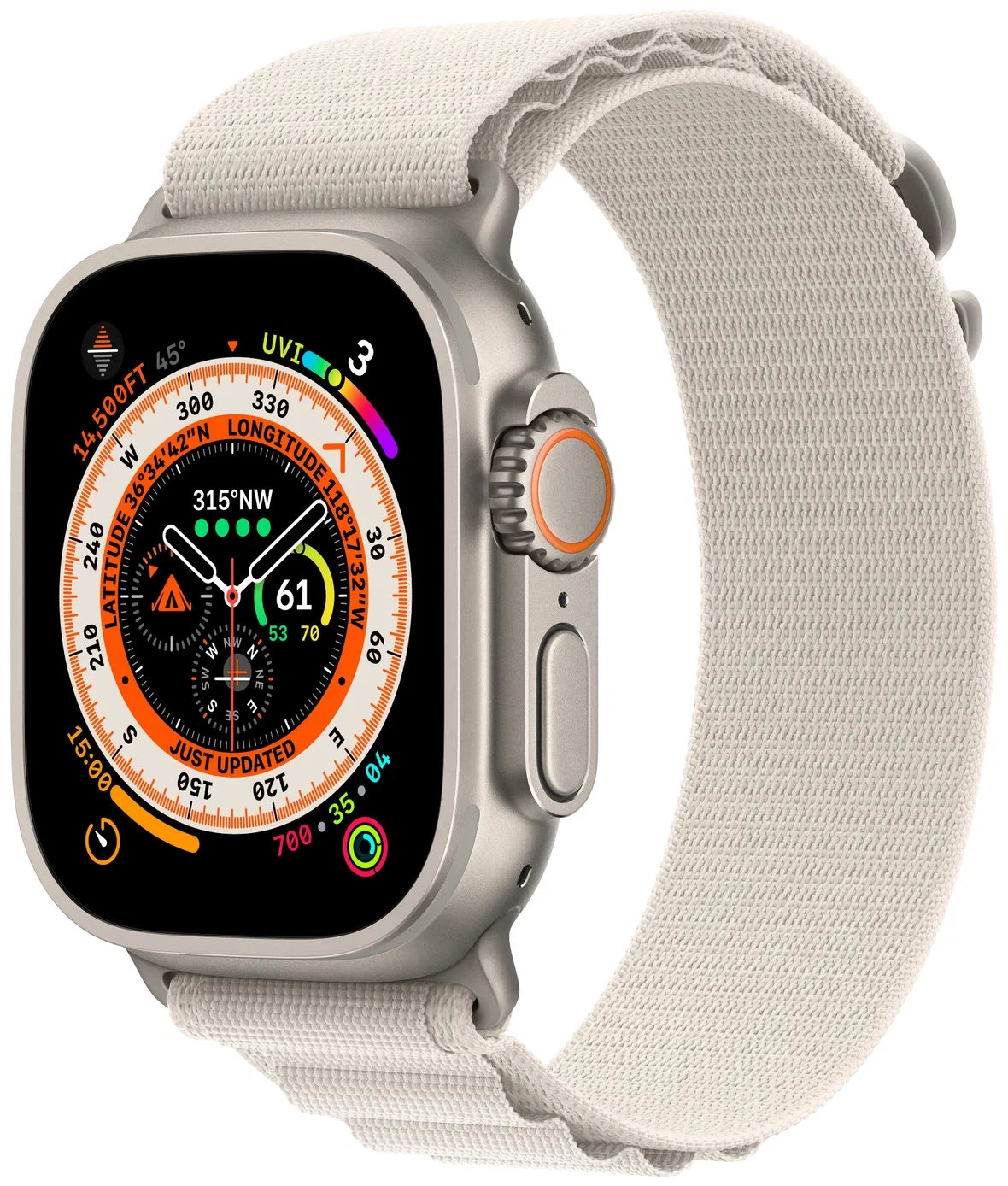 

Умные часы Apple Watch Ultra A2684 49мм титан/сияющая звезда (MQFT3AE/A)