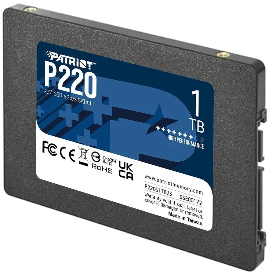 

SSD накопитель Patriot P220 1ТБ 2.5 SATA III (P220S1TB25)