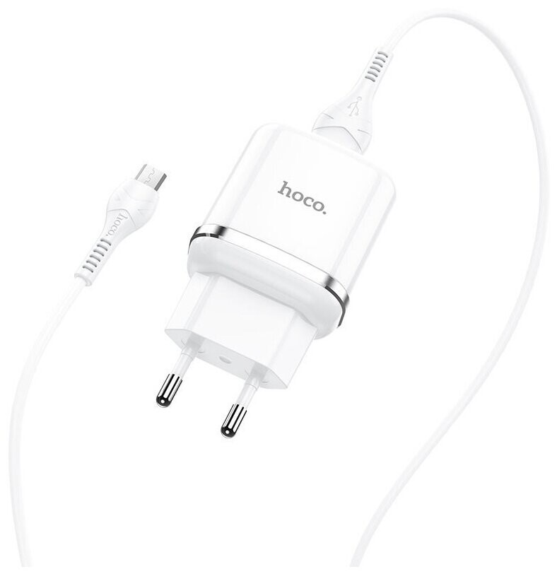 

Сетевое зарядное устройство Hoco N3 белый +Кабель USB-Micro (6931474729378)