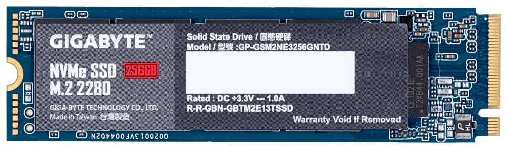 SSD накопитель Gigabyte 256ГБ M.2 2280 (GP-GSM2NE3256GNTD)