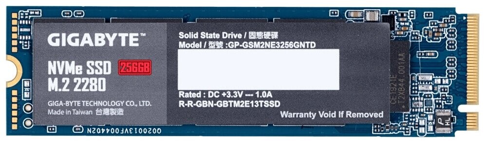 

SSD накопитель Gigabyte 256ГБ M.2 2280 (GP-GSM2NE3256GNTD)