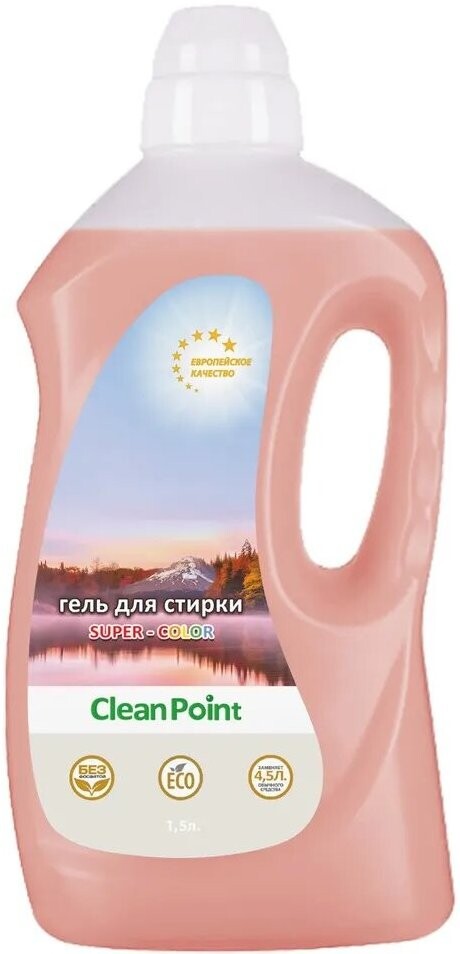 

Средство для стирки Clean Point гель для стирки цветного 1,5л.