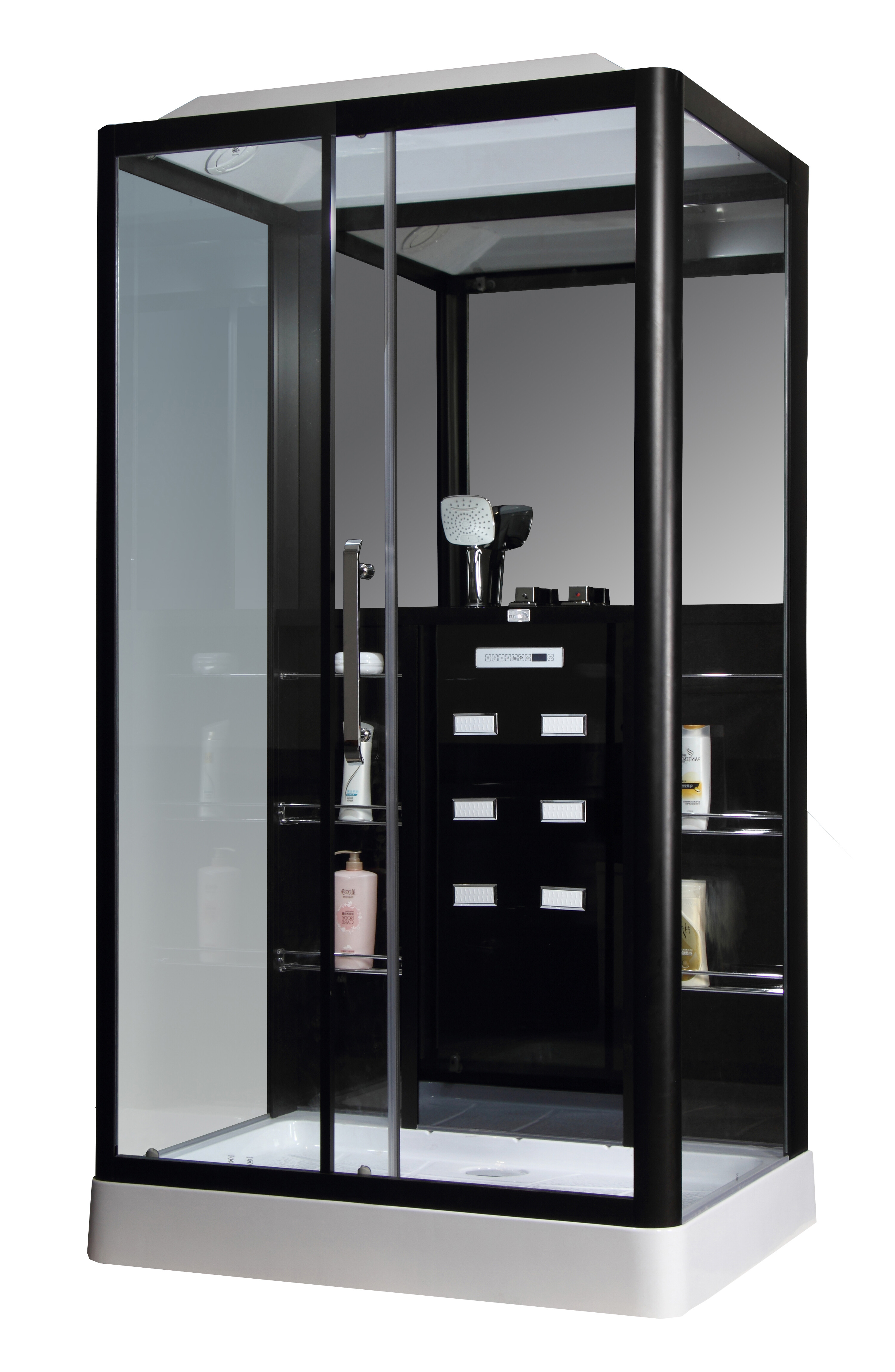 

Душевая кабина Loranto CS 129 3A L 90*150*215см черная (левая), раздвижная дверь справа налево (54493)