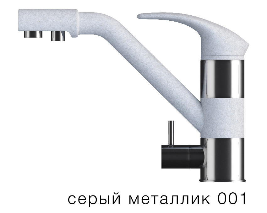 

Смеситель для кухни Tolero ДУО серый металиик (001)