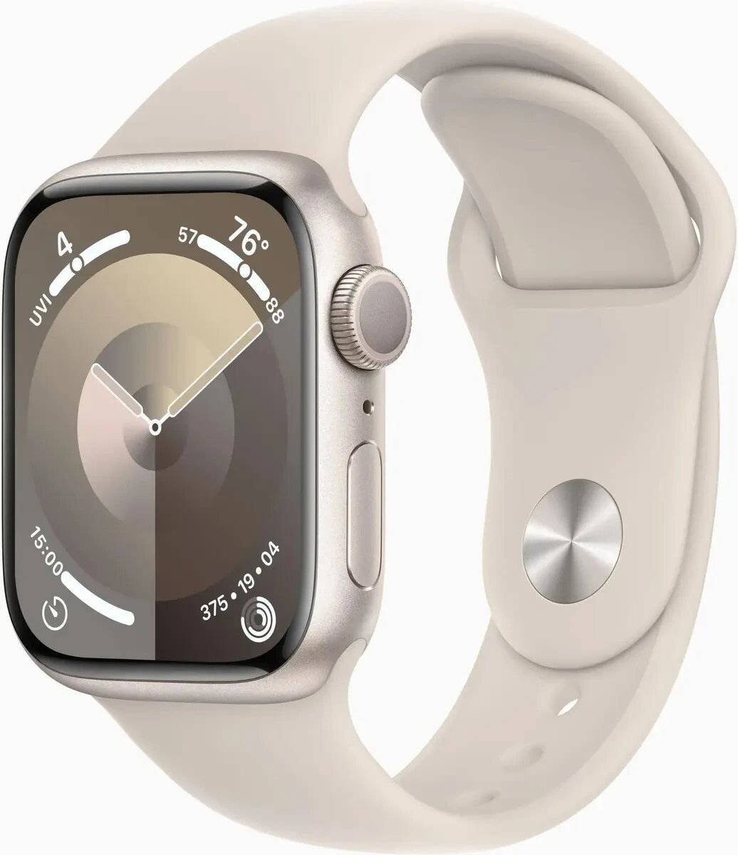 

Умные часы Apple Watch Series 9 (A2978) 41мм сияющ.звезда (MR8U3ZP/A)