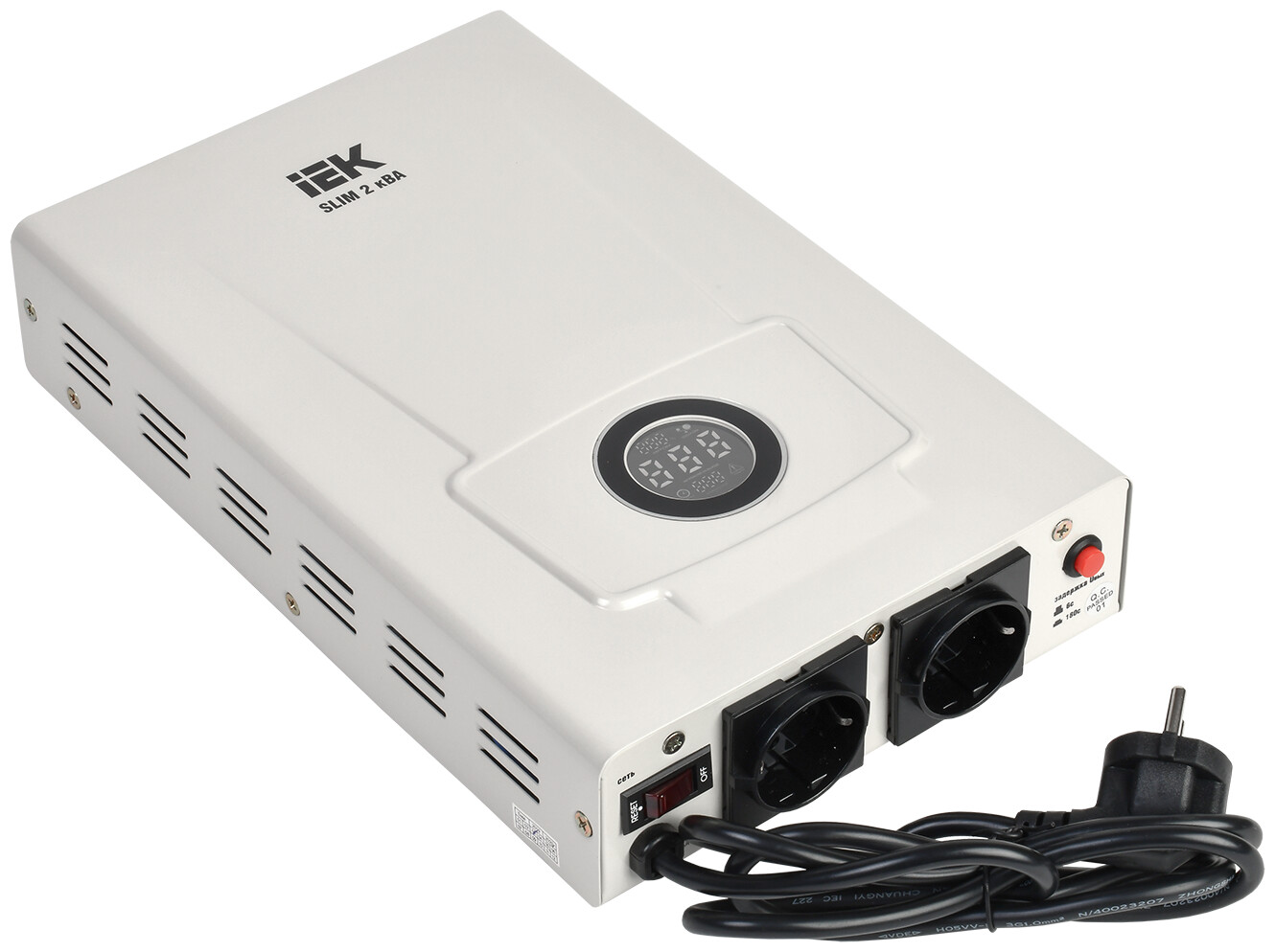 

Стабилизатор напряжения IEK Slim 2кВА однофазный белый (IVS22-1-002-09)