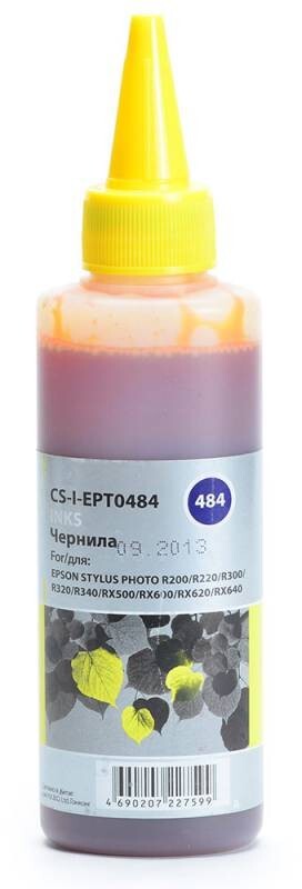 

Картридж Cactus CS-I-EPT0484 желтый 100мл (Чернила)