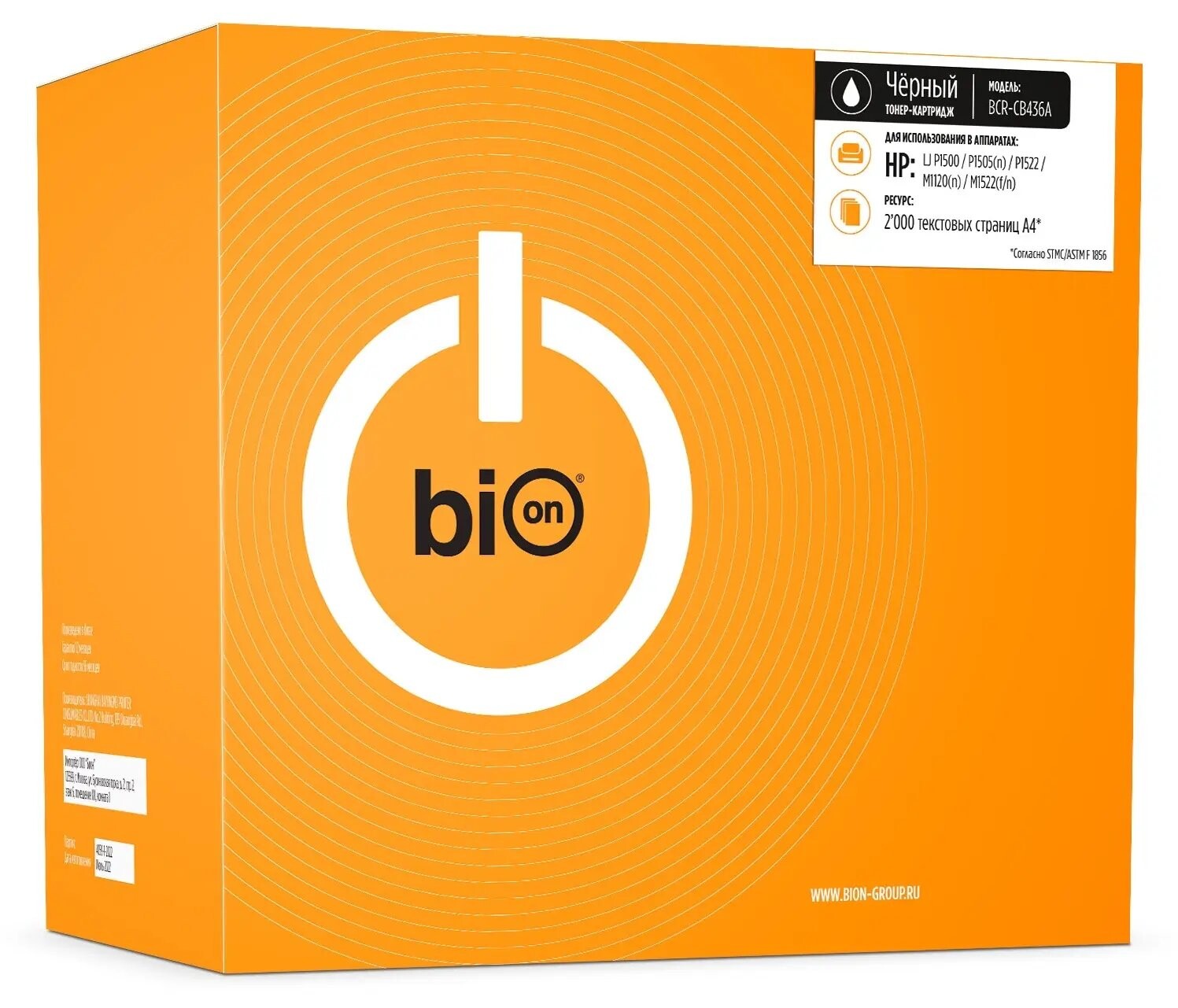 

Картридж BION BCR-CB436A BLACK